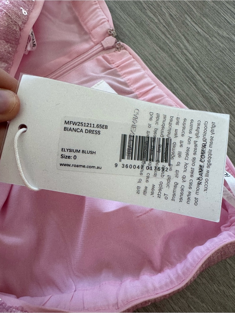 ROAME REVOLVE Floral Motif Sequined Strapless Bianca Dress Elysium Blush 0 NWT - Picture 4 of 7